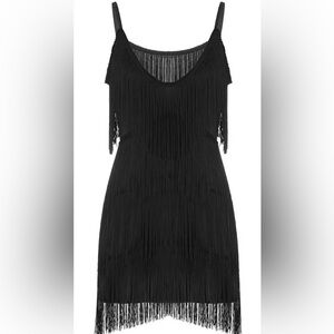 Black tassel mini dress!